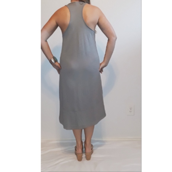 Lanston High-Low Midi Racerback Gray Dress (L) - Picture 2 of 6